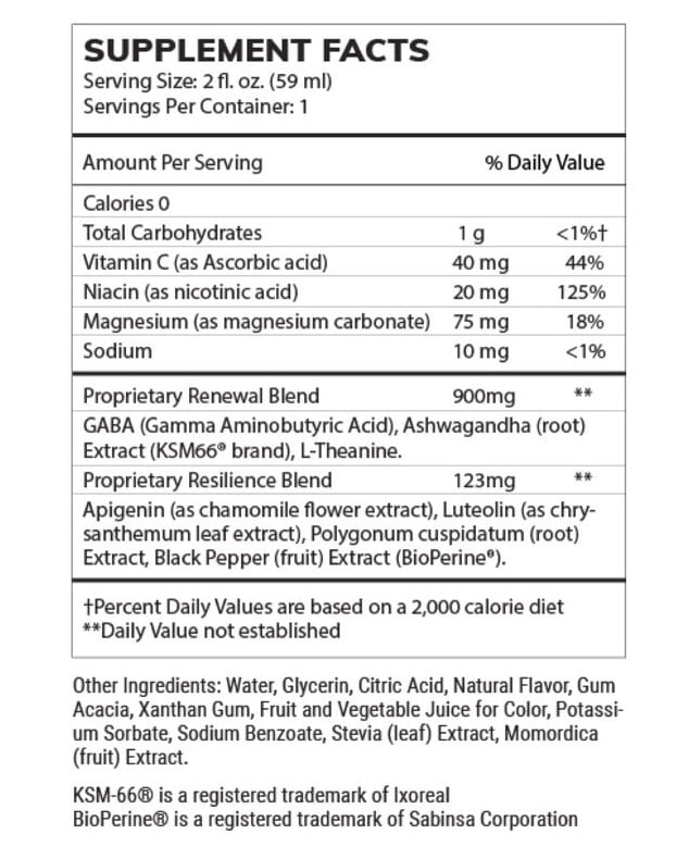 Levium Supplement Facts: Ingredients